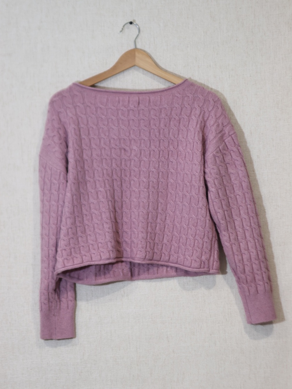 Aeropostale Cable Knit Scoop Neck Sweater in Dusty Mauve